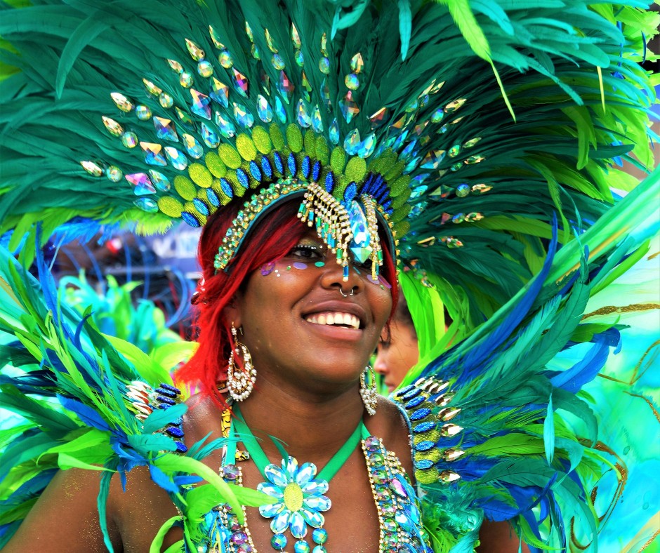 Woman in carnival costume
