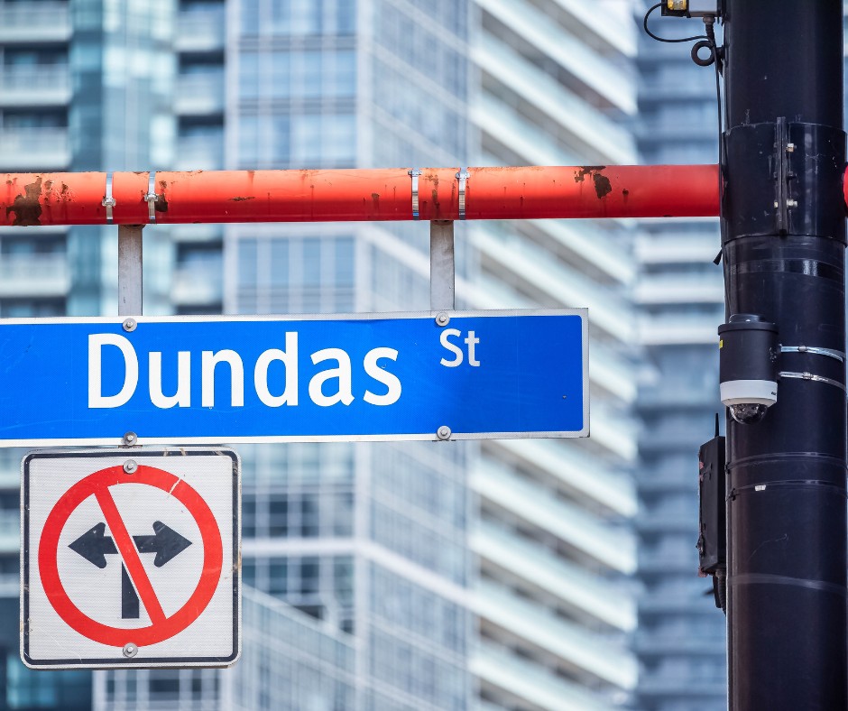 Dundas Street sign in Toronto